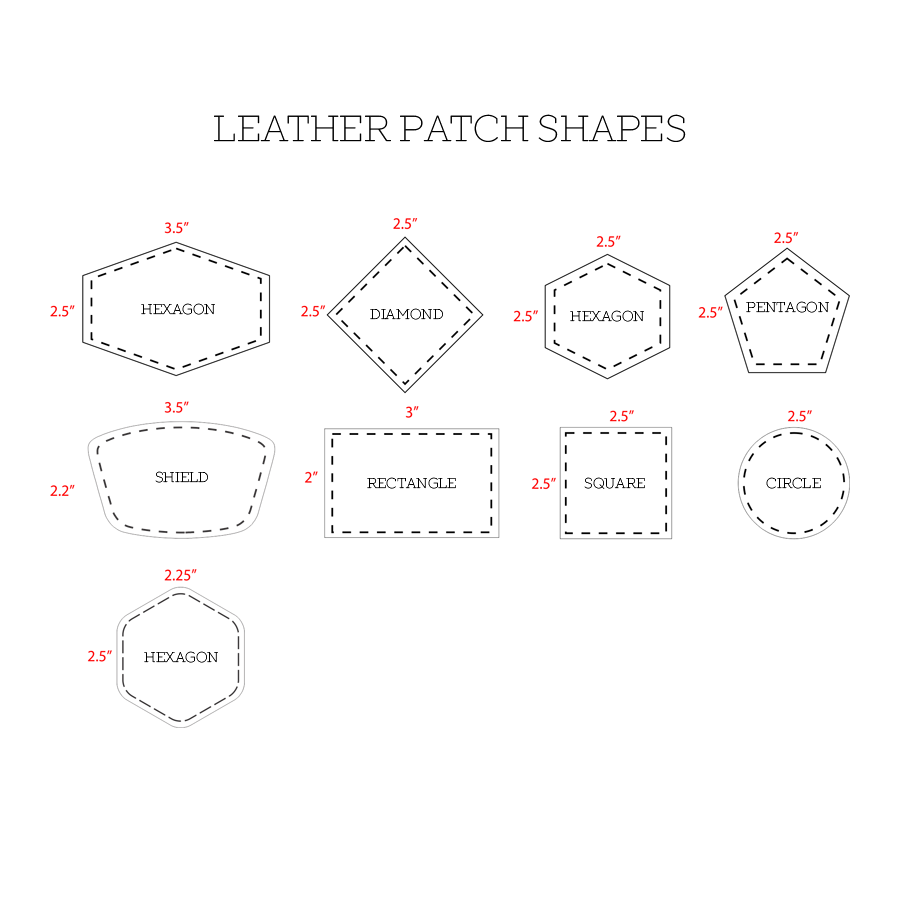 3.5 x 2.5 Leather Hexagon Patch - Laser Engraved Fabrish MFG - Custom  Leather Work, Promotional Items