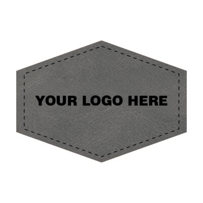 3.5 x 2.5 Leather Hexagon Patch - Laser Engraved Thumbnail