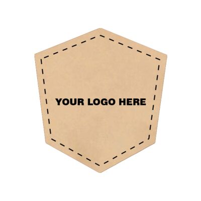 1.8" x 2" Leather Shield Patch - Laser Engraved Thumbnail