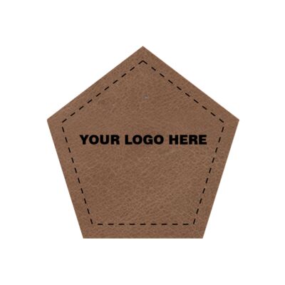 2.5" x 2.5"  Leather Pentagon Patch - Laser Engraved Thumbnail