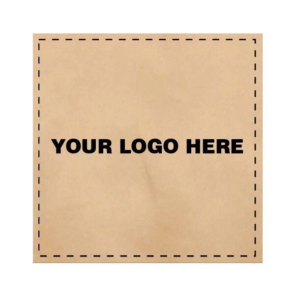 2" x 2" Square Leather Patch - Laser Engraved Thumbnail