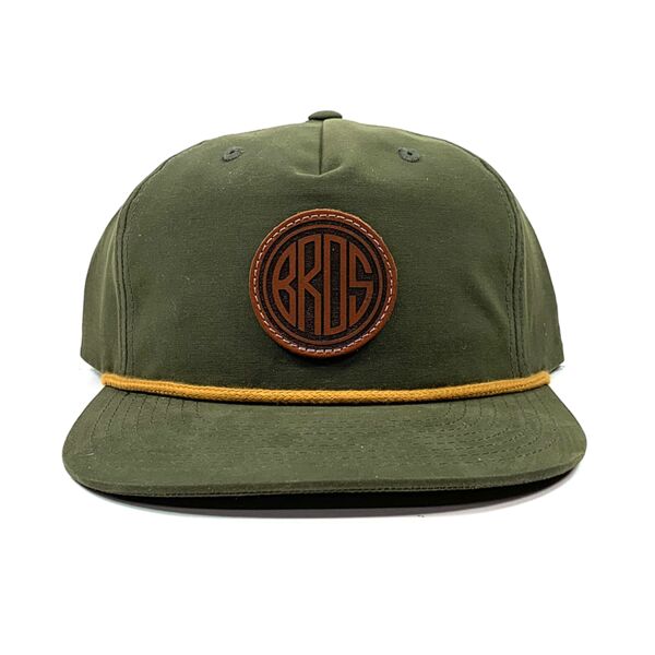 Richardson Grandpa Pinch Rope Snapback & Laser Engraved Leather Patches Bundle - Your Logo Thumbnail