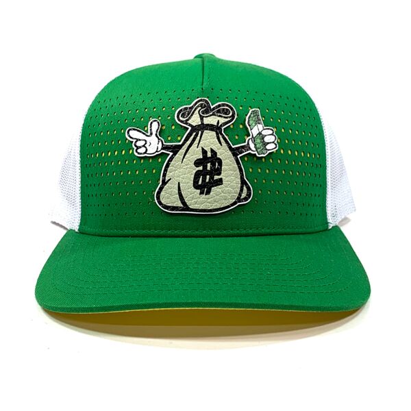 Richardson Five Panel Trucker Hat & Leather Patches Bundle - Full Color Patch - Your Logo Thumbnail